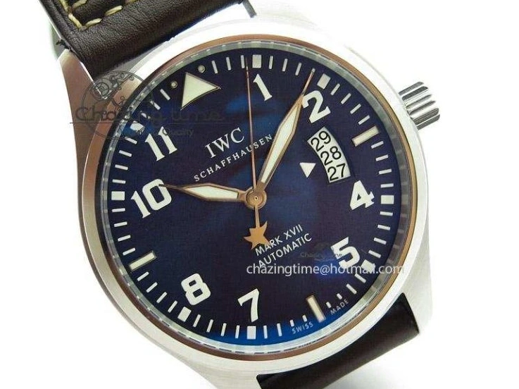 MIROTIME 0410 Mark XVII Le Petit Prince MK Maker 1:1 Best Edition SS Blue Dial A2892 On Brown Leather Strap GoodFit 7379